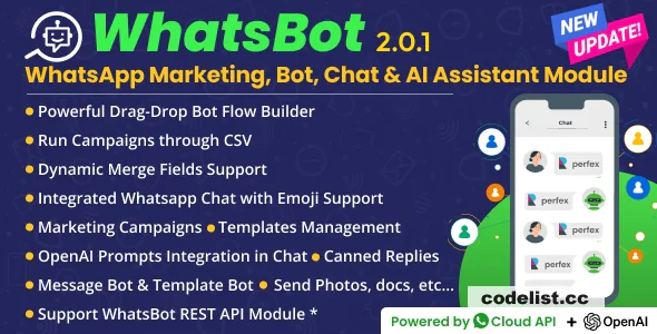 WhatsBot v4.0.0 - WhatsApp Marketing, Bot, Chat & AI Personal Assistant Module for Perfex CRM