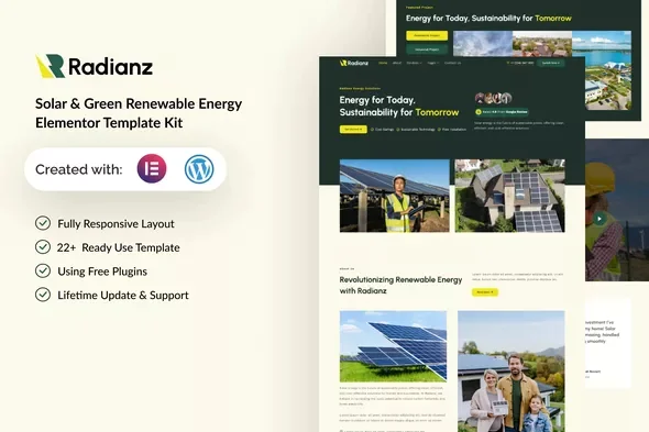 Radianz - Solar &amp; Green Renewable Energy HTML Template