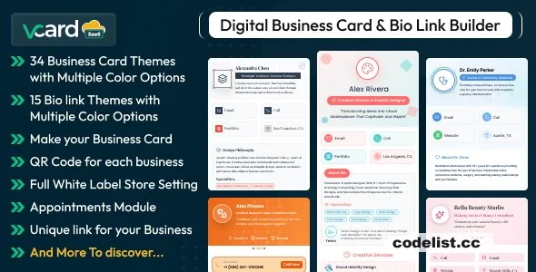 vCard SaaS v7.0 - Digital Business Card Builder - Bio Links Builder - nulled