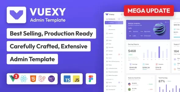 Vuexy - Vuejs, Nuxt, React - Next.js, HTML, Laravel, Asp.Net & Django Admin Dashboard Template v10.7.0