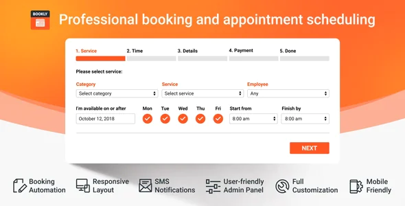 Bookly PRO v7.7 – Appointment Booking and Scheduling Software System