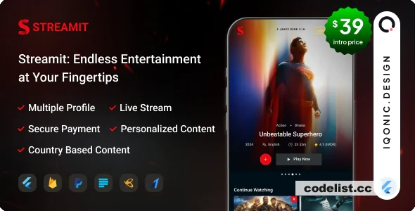 Streamit - OTT Streaming Flutter App (Add-on) v1.6.3