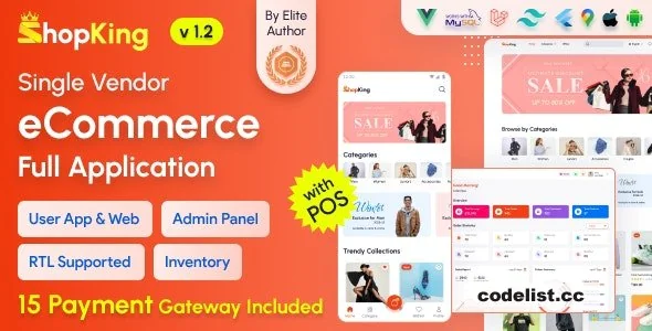ShopKing v2.6 - eCommerce App with Laravel Website & Admin Panel with POS - Inventory Management - nulled