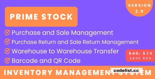 PrimeStock v2.0 - Inventory Management Software