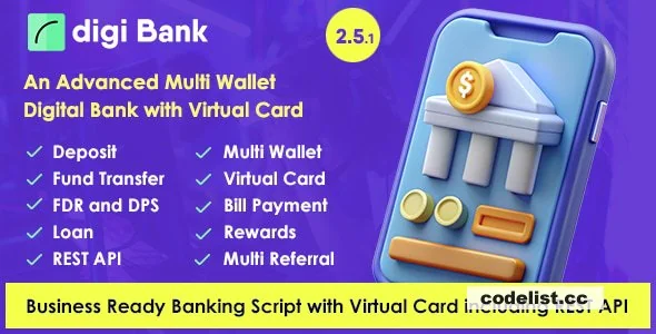 Digibank v2.5.1 - Advanced Multi Wallet Digital Banking System with Virtual Card and Rewards - nulled