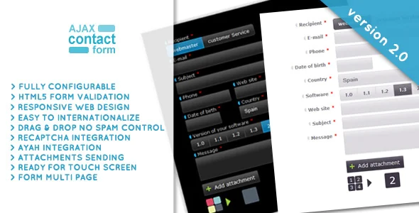 Ajax Contact Form with attachments 2.0