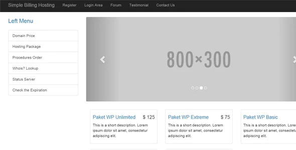Simple Hosting Billing System