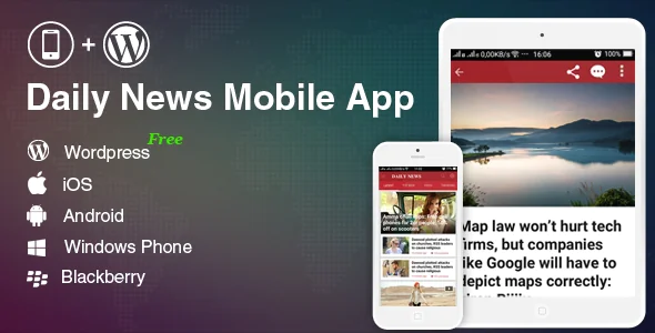 Full Mobile Application for Wordpress News, Blog, Magazine Website - Wordpress Mobile App
