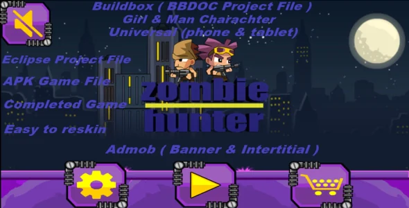 Zombie Hunter (Elipse,Buildbox,APK Project File - Complete Game - Admob Banner & Intertitial)