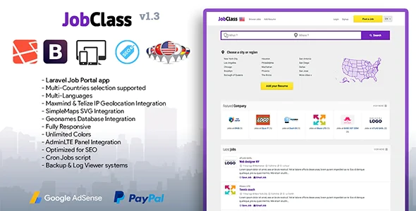 JobClass v1.3 - Geolocalized Job Portal Script