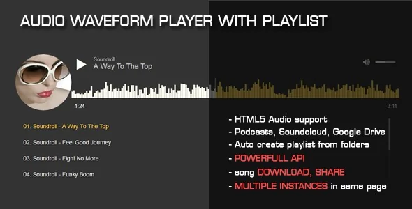 Audio Waveform Player with Playlist