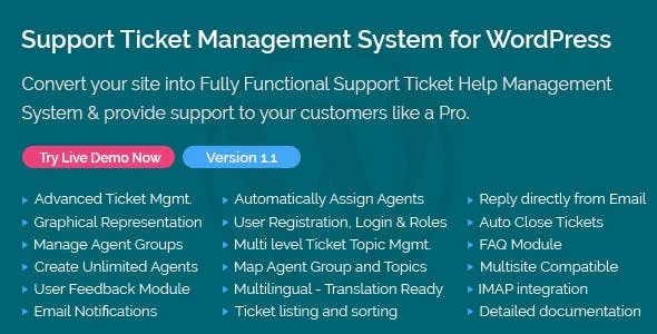 Support Ticket Management System for WordPress v1.9