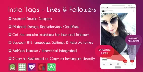Instagram Hashtags - likes & followers & AdMob + GDPR