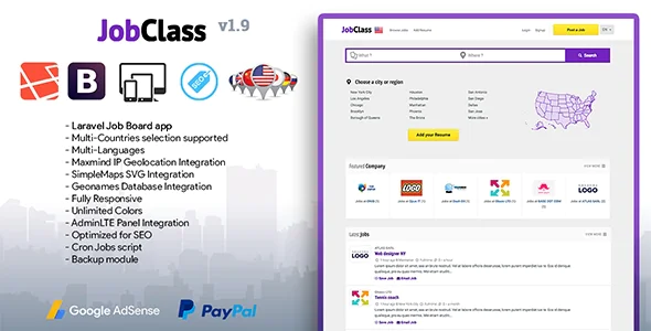 JobClass v1.9 - Geolocalized Job Board Script