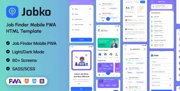 Jobko - Job Finder Mobile PWA HTML Template
