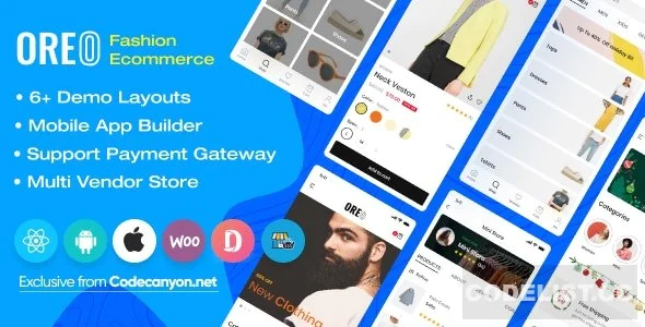 Oreo Fashion v2.1.1 - Full React Native App for Woocommerce