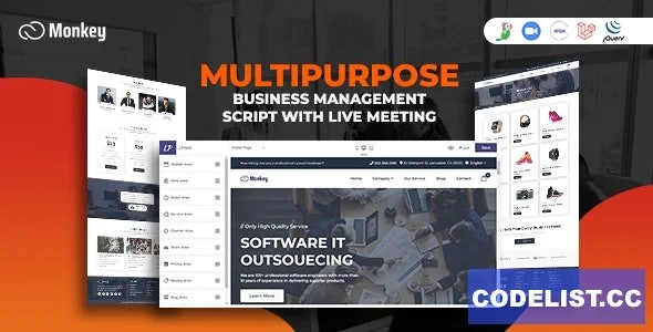 Monkey v2.0 - Laravel Multipurpose Website CMS &amp; Business Agency Management With Live Meeting