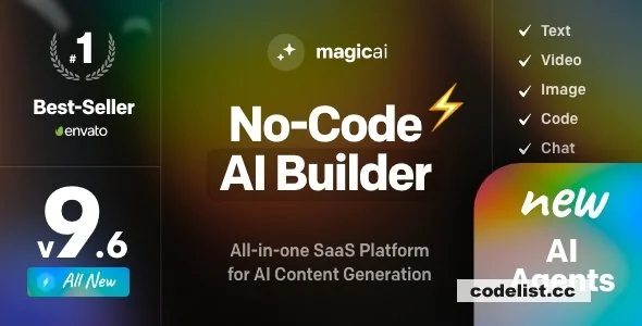MagicAI v9.6 - OpenAI Content, Text, Image, Video, Chat, Voice, and Code Generator as SaaS