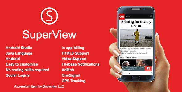 SuperView v2.0.4 - WebView App for Android with Push Notification, AdMob, In-app Billing App