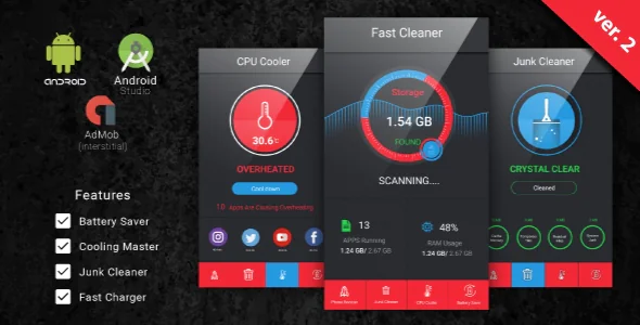 Fast Cleaner & Battery Saver with Admob Ads
