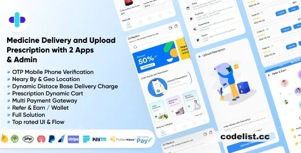 DrMedico v1.3 - On Demand Pharmacy Delivery with Medicine Delivery and Upload Prescription App with 2 Apps &amp; Admin