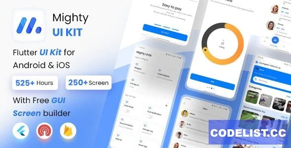 MightyUIKit v3.12.0 - Flutter 2.0 UI Kit with Screen Builder