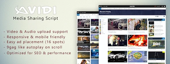 Avidi Media 1.7 - Ultimate Video, Music, Image and Gif Sharing Script