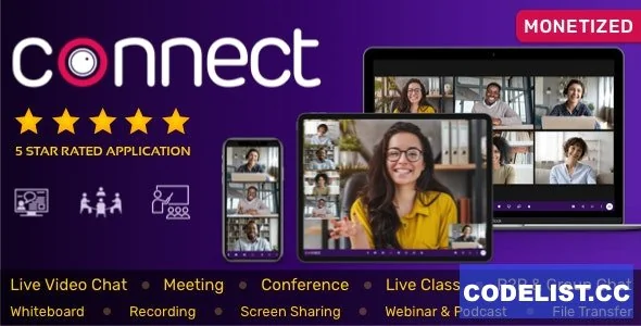 Connect v1.11 - Live Video Chat, Conference, Live Class, Meeting, Webinar, Whiteboard, File Transfer, Chat
