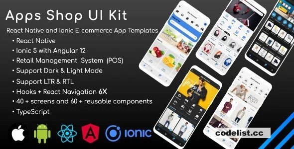 Apps Shop UI kit (POS) v2.5 - React Native &amp; Ionic Angular E-Commerce Templates (Grocery,Food, Fashion)