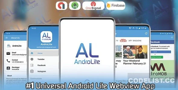 AndroLite v1.0 - Easy Configurable Android WebView App Template