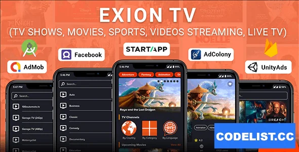 Exion TV v2.0 - Watch Live TV with Movies (Live Streaming, IPTV, Shows, Series)