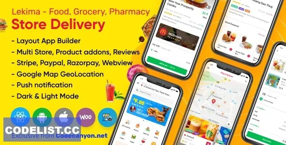 Lekima v2.8.1 - Store Delivery Full React Native Application for Wordpress WooCommerce
