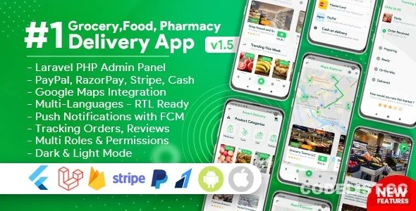Grocery, Food, Pharmacy, Store Delivery Mobile App with Admin Panel v1.5.0
