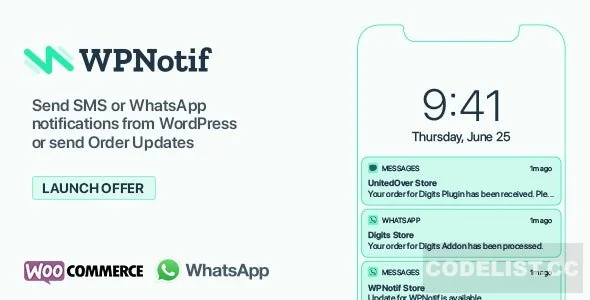 WPNotif v3.0.1.1 - WordPress SMS &amp; WhatsApp Notifications