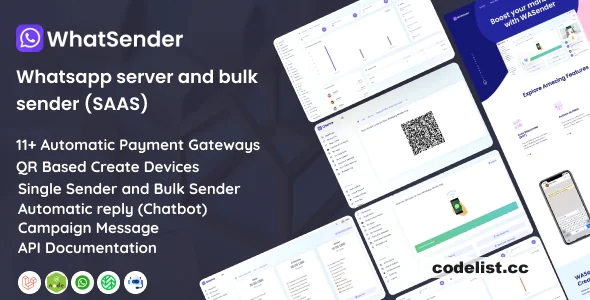 WhatSender v4.6.5 - Whatsapp server and bulk sender (SAAS) - nulled