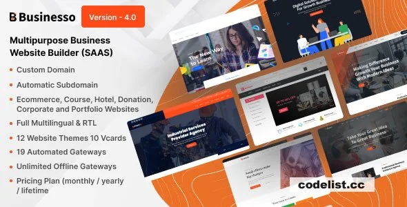 Businesso v4.0 - Business Website Builder SAAS (Multitenancy) - nulled