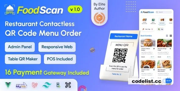 FoodScan v2.6 - Qr Code Restaurant Menu Maker and Contactless Table Ordering System with Restaurant POS - nulled