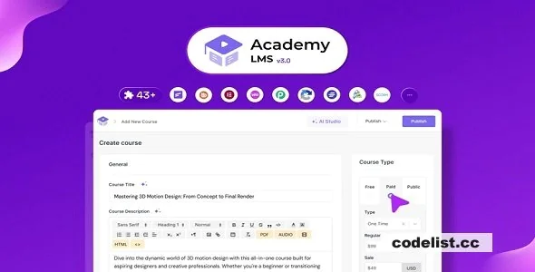 Academy LMS Pro v3.3.9 - All-in-One WordPress LMS Plugin For Your Online Courses
