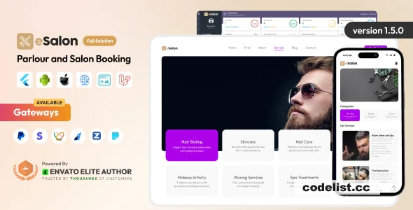 eSalon v1.6.0 - Parlour and Salon Booking Full Solution - nulled