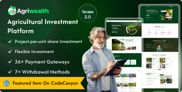 AgriWealth v2.1 - Agricultural HYIP Investment and Ecommerce Solution - nulled