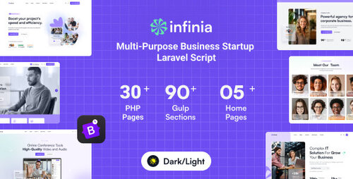 More information about "Infinia - Multipurpose Business Consulting Startup Laravel Script by botble"