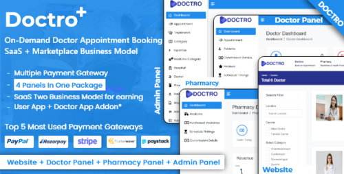 More information about "Doctro v9.2.0 - On-Demand Doctor Appointment Booking SaaS Marketplace Business Model - nulled"