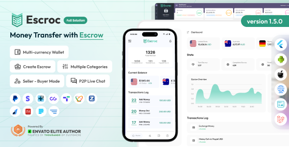 Escroc v1.2.0 - Money Transfer with Escrow Full Solution - nulled