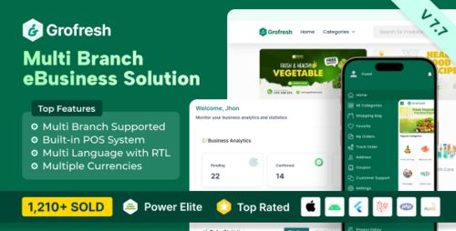 More information about "GroFresh v7.7 - (Grocery, Pharmacy, eCommerce, Store) App and Web with Laravel Admin Panel + Delivery App - nulled"
