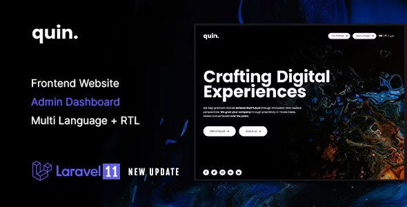 Quin v2.0.0 - Multipurpose Website CMS & Creative Agency Management System