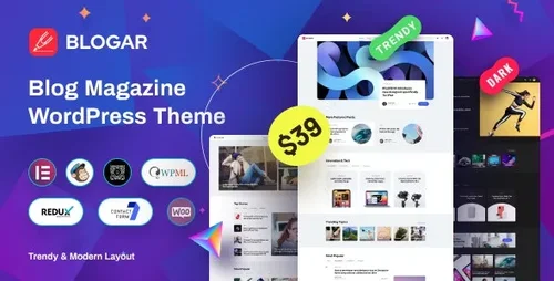 More information about "Blogar - Blog Magazine WordPress Theme"