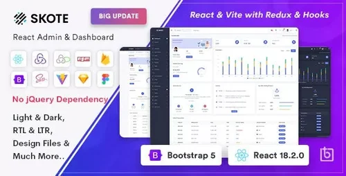 More information about "Skote - React Admin & Dashboard Template + Sketch"