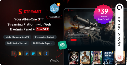 More information about "Streamit Laravel v1.3.1 - Movie, TV Show, Video Streaming Platform With Laravel with ChatGPT"